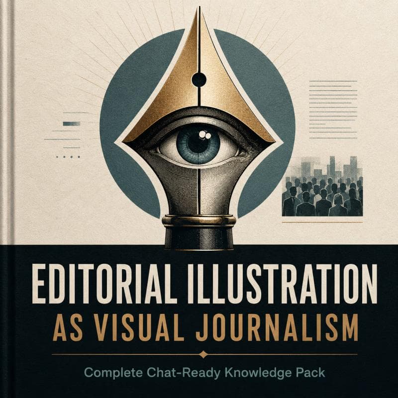 Cover artwork showing editorial illustration as a visual journalism framework.