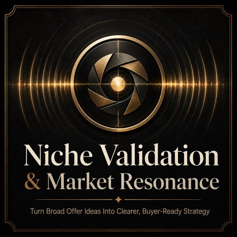 Cover artwork showing market resonance signals for validating a niche.