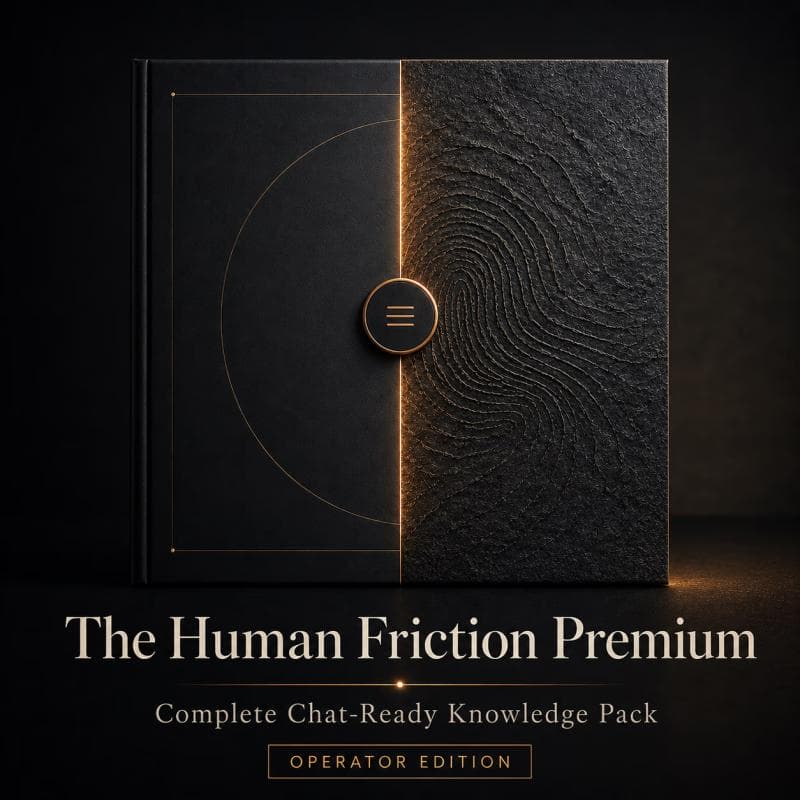 Cover artwork showing where human friction adds trust and premium value.